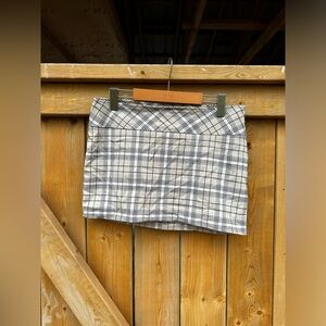 Ardene Mini Skirt Plaid Y2K Beige Black Office Schoolgirl Winter Fall 🍦